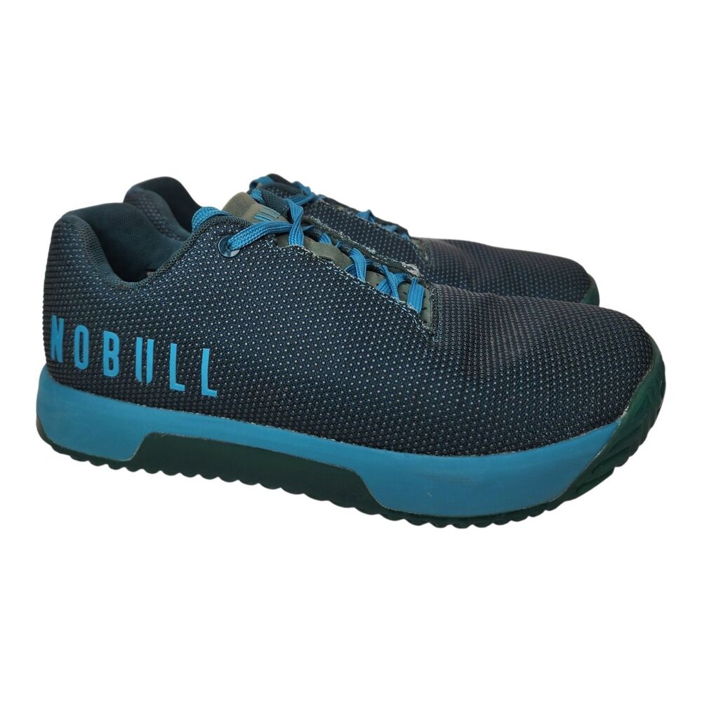 NOBULL Trainer Shoes SuperFabric Mens 9 Teal Blue Athletic Gym Sneakers